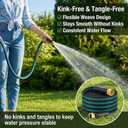 100FT Lightweight Garden Hose – Kink-Resistant, Flexible, High-Pressure Hose for Outdoor Watering, Lawn Care, Garden, and Car Cleaning