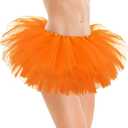 Sarfel Tutu for Women Adults 5 Layerd Tutu Skirts for Women Fluffy Skirt (Orange)