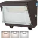 120W LED Wall Pack Light, 120W/100W/80W Switchable, 3000K/4000K/5000K Selectable, 15600lm 120-277V IP65, Dusk to Dawn Outdoor Lighting Fixture, Exterior Wall Mount Security Lights, ETL Listed