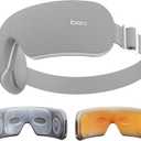 Ultra Quiet Eye Massager for Migraines with Temple Massage, Heat, Air Compression, Bluetooth Music Streaming, 10/15/20 Min Timer, Foldable Electric Eye Mask for Migraine Relief, Eye Strain, Eye Care (Gray)