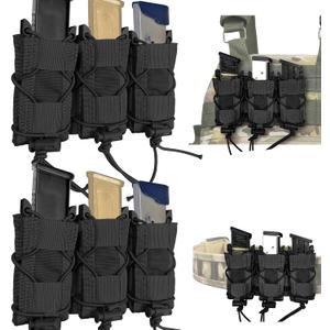 2Pc Tactical Molle Pistol Magazine Holster, Double Universal Handgun 9mm Mag Pouch Carrier Compatible with.40/.45/.380 Calibers or Glock,1911