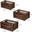 Large Vintage Black Wooden Crates For DispalyWood Crates With Handles,Rustic Handmade Wood Boxes For Storage Or Display,Solid Wood Decorative Boxes