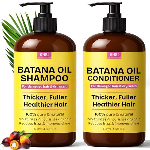 Batana Oil Shampoo and Conditioner Set | Raw Organic Batana Oil for Hair Growth | Clarifying & Thickening Treatment for Thinning Hair | Shampoo and Conditioner for Men & Women