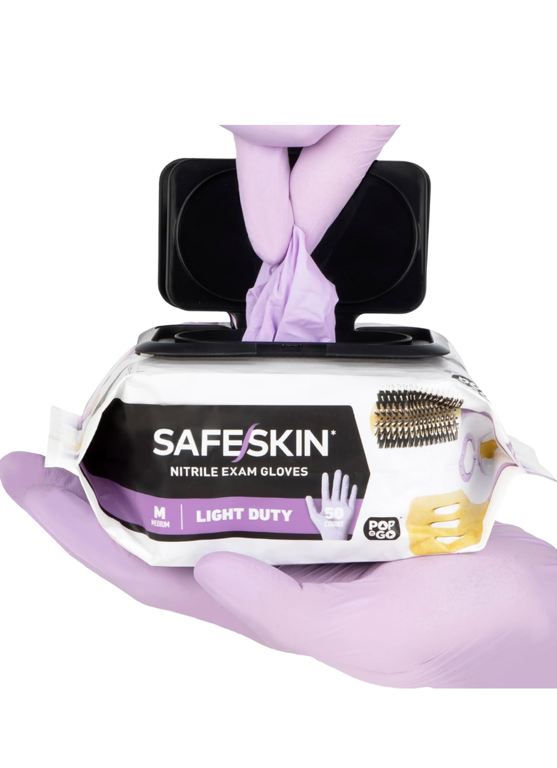 SAFESKIN Disposable Nitrile Gloves in POP-N-GO Pack of 50 M