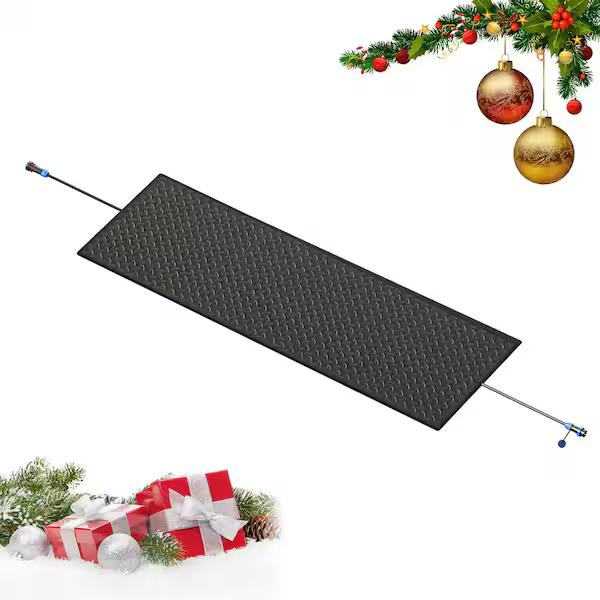 11 ft. x 24 in. Heated Snow Melting Mat Outdoor Anti-Slip Driveway Snow Heat Mat Heated Melt Ramps w/Power Cord
