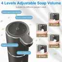 Automatic Foaming Soap Dispenser,4-Level Adjustable Foam, Wall Mount, USB Rechargeable,12.8oz/ 380ml,Touchless Hand & Dish Soap Dispenser for Bathroom, Kitchen,Hotel, Restaurant