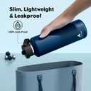 POWCAN 24 oz Water Bottle Insulated: BPA-Free, Leakproof Lid with Straw, Lightweight, Flex Cap, Stainless Steel Insulated Flask for Office, Men, Gym, Commute, Worker, Walking, Cycling (Indigo Blue)
