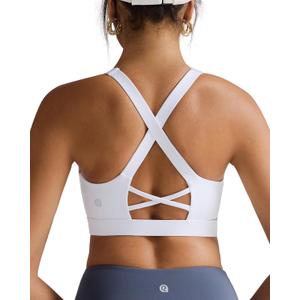 RUNNING GIRL Sports Bra for Women, Molded Cup High Impact Sports Bras for Women with Sewn in Pads (White, XXL)