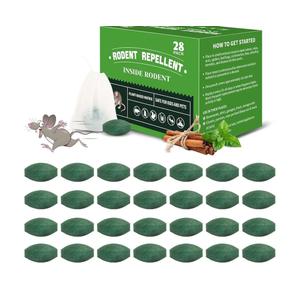 Mouse Repellent Tablets (28-Pack) - Powerful Peppermint Oil Rodent Repellent for Indoor & Outdoor Use, Cars, Home - Also Repels Rats, Squirrels, Ants, Roaches, Spiders - Safe for Family & Pets