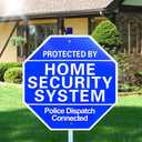 Home Security Signs for Yard,Protected By Home Security System Signs for Yard - 10"x 28"Police Dispatch Connected Warning Sign with Ground Stake - 100% Aluminum Composite-UVProtected