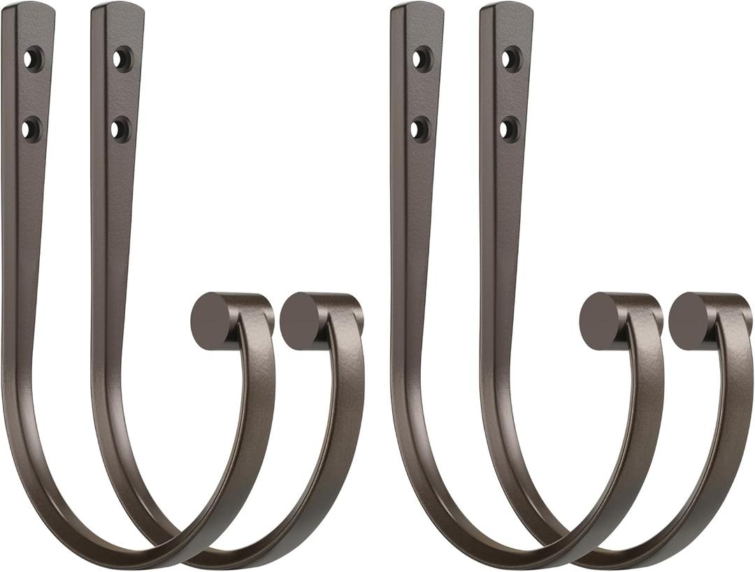 Curtain Holdbacks 4pcs,Dark Bronze Barrel Zinc Alloy Curtain Tiebacks,Wall Mounted Curtain Holders for Drapes.