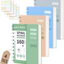 Yoment 4 Pack Small Spiral Notebooks, A6 4.1"x 5.7" Notebook Hardcover Pocket Notepad, 160 Pages College Ruled Spiral Bound Small Notebooks for Note Taking, Journaling, Study, 4PCS Index Tabs