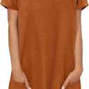 KISSMODA Woman Lightweight Dress with Hood Short Summer Pullovers with Pockets Long Tunics Top for Leggings (XXL)