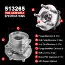Pair 513265 Front Wheel Bearing Hub Assembly Compatible with Toyota Prius 1.5L 2004 2005 2006 2007 2008 2009 Hub Bearing, 5 Lug