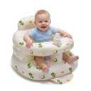 Inflatable Baby Seat for Babies 3-36 Months,Baby Floor Chair with Built in Air Pump,Infant Back Support Seat for Sitting & Learning to Sit (Green Dinosaur)
