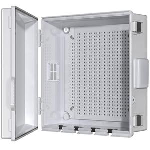 ANIMACYN Electrical Junction Box, Ventilated Design, Cable Grommets, Indoor/Outdoor Use with Mounting Panel & Hinged Cover. Waterproof IP 65. (Grey Cover, 13"x13"x5.1")