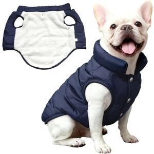 Dog Jacket Waterproof Fleece Dogs Vest Small Dog Coats for Winter Cold Weather Warm Dogs Puffer Jacket Puppy Coat Blue Pet Jackets Cat Coats, Size S