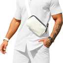 URRU Men's Shirt and Shorts Set Summer Outfits 2 Piece Fashion Short Sleeve Casual Button Down Shirts Set for Men
 XXL