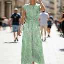 ETCYY Women's Summer Dresses Maxi Dress 2026 Sundresses Vacation Beach Dress Striped Twisted Front Long Dresses with Pockets,Dewdrop Green,X-Large