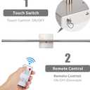 Battery Operated Wall Sconce Set of 2, 10000mAh Rechargeable Wall Light with Remote Control, Dimmable LED Lighting Fixture, Modern Long Line Wireless Light for Bedroom Living Room,Nickel
