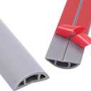 Floor Wire Protectors - Self-Adhesive Decorative Wire Protectors for Home and Office | Anti-Trip Outdoor Wire Hideout, Durable PVC Wire Protectors for Gyms and Exhibitions (Grey, 1.18inX10FT)