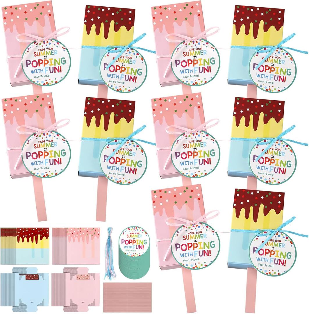 Eaasty 36 Pack 3D Ice Cream Gift Boxes Bulk Summer Vacation Party Gift Favors for Student Class Rewards Ice Cream Party Supplies