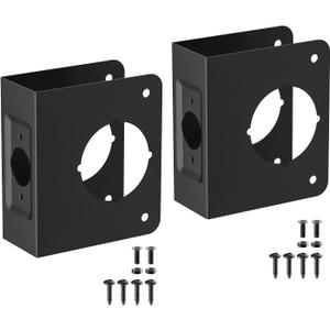 Black U 9553 Stainless Steel Lock and Door Reinforcement Plate for 1-3/4 in Thick Doors, Stainless Steel Finish for Reinforcing and Repairing Doors - 2 Pack