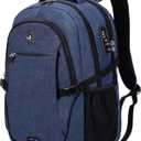 SHRRADOO Anti Theft Laptop Backpack Travel Backpacks with Combination Lock for Women Men High School College Backpack Computer Bag Fits 17 Inch Laptop,Royal Blue