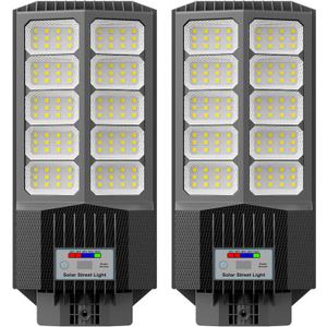 Solar Street Light, Dusk-to-Dawn Waterproof LED Solar Street Lights Outdoor with Pole Mount,9000W IP67,7000K, High Lumen Outdoor Lighting for Driveway, Farm, Street & Parking
