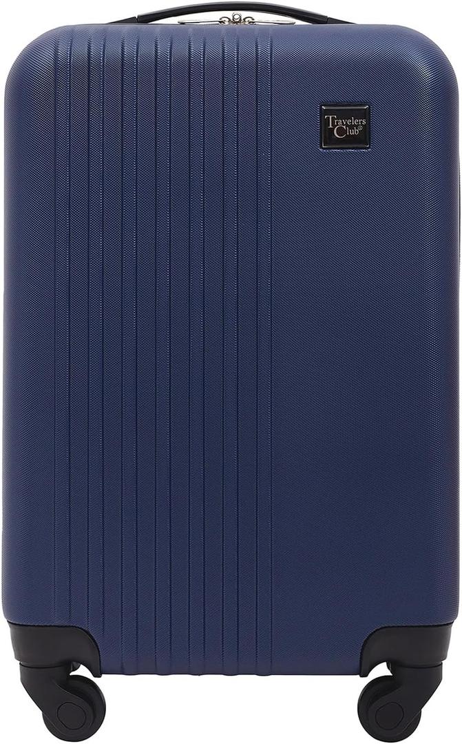 Travelers Club Cosmo Hardside Spinner Luggage, Navy Blue, Carry-On 20-Inch