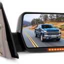 SCITOO Towing Mirror fit for Ford Exterior fit 2007-2014 for Ford for F-150 Truck with Amber Turn Signal and Puddle Light Heated Power Controlling and Manual Folding (Passenger Side)