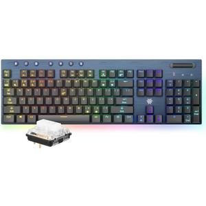 Hexgears Low Profile Gaming Keyboard w/Ultra-Thin Design, 2-Mode Wireless RGB Mechanical Keyboard, Dedicated Media Control & Tactile White Switch (Gray)