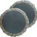 Green Throw Pillow Covers Set of 2,French Farmhouse with White Birds and Flowers Pattern Linen Pillowcases,Decorative Round Pillows Cushion Covers for Couch Sofa Bed Chair,Diameter 16"