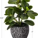 Artificial Potted Plant, Real Touch Artificial Oak Leaves Waterproof Fake Plants Indoor Outdoor, Eco Friendly Modern Concrete Greenery Plant Pots for Office Home Kitchen Shelf Farmhouse Decor