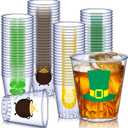 Zubebe St. Patrick's Day Plastic Shot Glasses 2 oz Clear Disposable Shot Glasses St Patrick's Day Disposable Shot Plastic Cups for St. Patrick's Day Wedding Thanksgiving Christmas Party (200 Pieces)