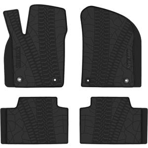 Car Floor Mats Custom Fit for 2022 2023 Jeep Grand Cherokee WK, 2016-2021 Jeep Grand Cherokee (Non L)/Dodge Durango Rubber Auto Floor Liners Set All Weather Protection Full Black