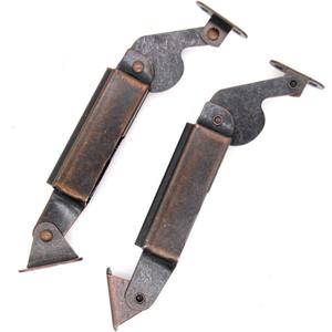 1 Pair of Self-Balancing Lid Support Hinges, Left & Right, Dark Bronze Tone Spring Hinge with Screws for Sofa, Box, Cabinet, Length 6" (Small)