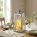 TRIROCKS STAINLESS STEEL DECORATIVE LANTERN 12" H