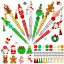 CZWZ 60Pcs Mini Multicolor Pen in One 4-in-1 Cute Pens Bulk for Kids, Ballpoint Pens for Birthdays and Children's Parties, Fun Pens Gifts Assorted Ink Kawaii Pen(Christmas)