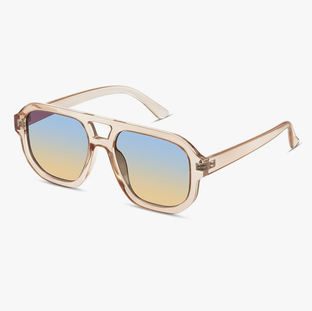 livho Trendy Polarized Square Aviator Sunglasses Women Men Square Eyewear Frame, Retro Sun Glasses for Women Men 2025 Shades