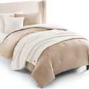 UGG Twin Comforter Set 4 Piece Bed in a Bag with Throw Blanket, Decorative Pillow Sham and Reversible Comforter Hypoallergenic Washable College Dorm Bedding, Twin XL, Brown Birch (Remina) (Ivory)