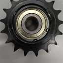 uxcell #50 Roller Chain Idler Sprocket, Type C 17mm Bore 5/8" Pitch 17 Tooth Tensioner with Double Bearing, Black Oxide Finished 1045 Steel for ANSI #50 (DIN/ISO 10A) Chains