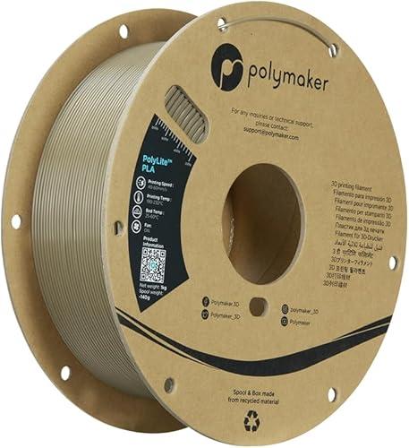 Polymaker PLA Filament, Olive Brown 3D Printing PLA Filament 1.75mm 1kg - PolyLite 3D Printer PLA Filament, Dimensional Accuracy +/- 0.03mm, Compatible with Most 3D Printer, Olive Brown