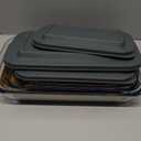 8-Piece Deep Glass Baking Dish Set with Plastic lids,Rectangular Glass Bakeware Set with Lids, Baking Pans for Lasagna, Leftovers, Cooking, Kitchen, Freezer-to-Oven and Dishwasher, Gray