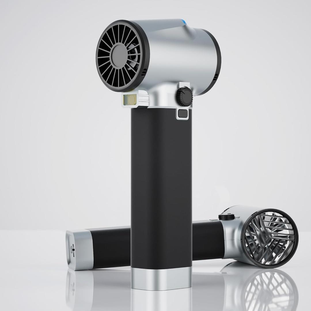 Turbo Dryer Blower for Car, Max 220MPH & 3.1LB Thrust, with Silicone Grip and COB Lights, 64MM & 750W Brushless Motor Car Blower, Portable Leaf Blower for Patio, Lawn and Car Cleaning (Pearl White)