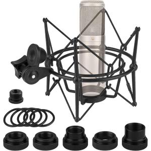 Geekria for Creators Microphone Shock Mount Compatible with Rode NT-USB, NT1-A, NT2-A, NT1000, NT2000, Procaster, Mic Anti-Vibration Suspension Adapter Clamp Mic Holder Clip (Black/Metal)