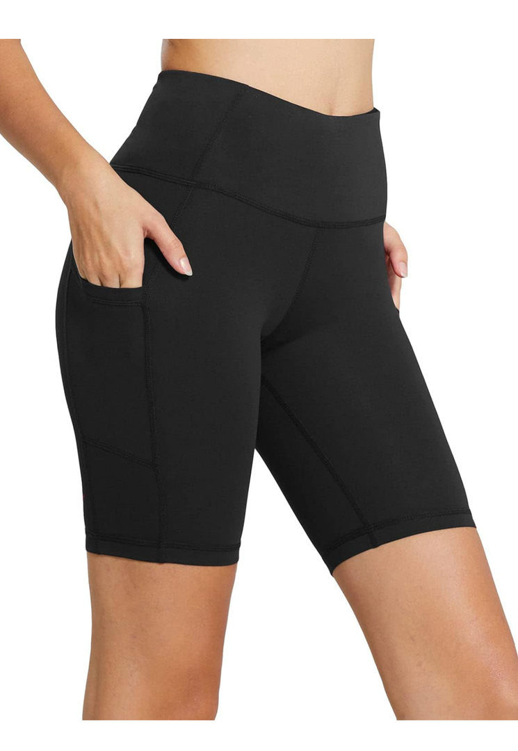 baleaf Women's 8"/ 5"/ 3" Biker Shorts High Waist Yoga Workout Gym Running Volleyball Spandex Shorts with Pockets M