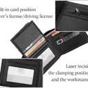 Fancial men's wallet | Minimalist double fold card holder | High quality leather, black