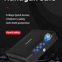 Biometric Gun Safe with 3 Unlock Ways - ≤0.1s Fast Fingerprint Access, Voice Prompt Function, Secure Steel Lockbox, Fits Handguns & Revolvers, Perfect for Living Room, Bedroom Storage & In-Car Use