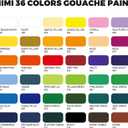 HIMI Gouache Paint Set, 36 Colors x 12ml Twin Jelly Cup Design with 3 Paint Brushes and a Palette in a Carrying Case Perfect for Artists, Students, Gouache Opaque Painting